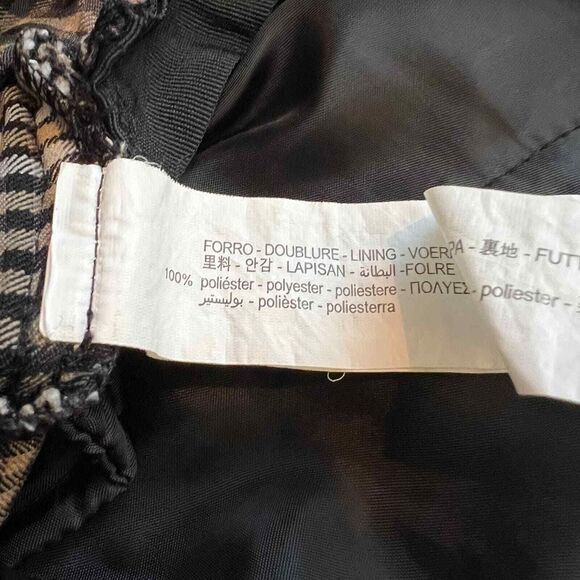 Zara  Brown and Tan plaid Trousers  size zipper closure size XL  academia baddie - Picture 6 of 16